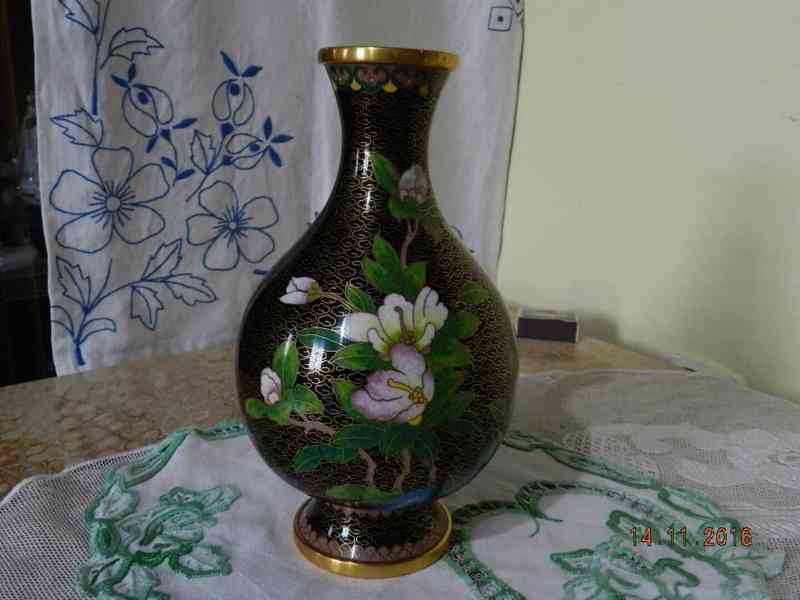 Krásná hezky zdobená Váza Cloisonne Smalt - foto 1
