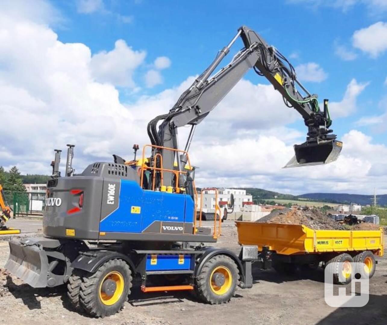 komplet! 20t bagr Volvo EW160 tilt+2D nivelace /přívěs - foto 1