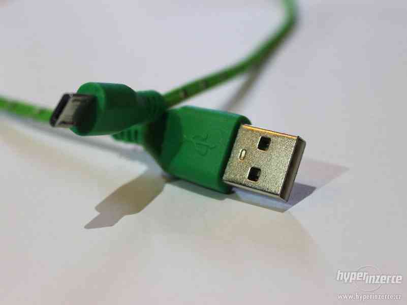USB kabel zelený 2m - foto 2