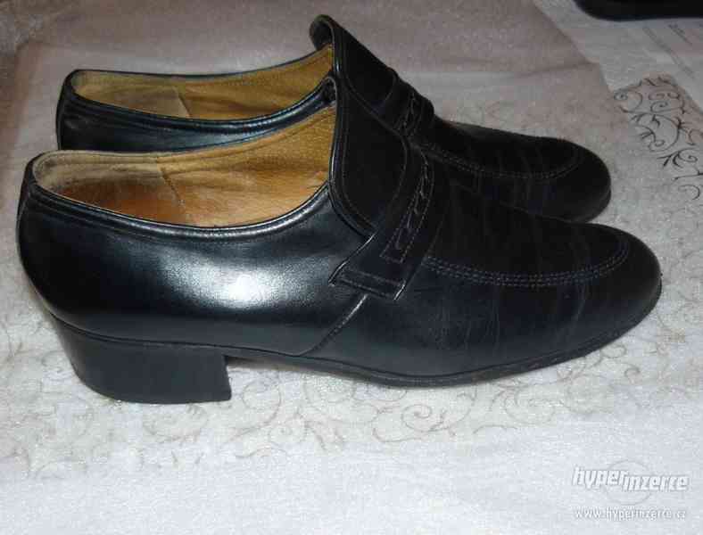 Pánská kožená společenská obuv vel. 27 1/2= 41,5= 7,5  černá - foto 1