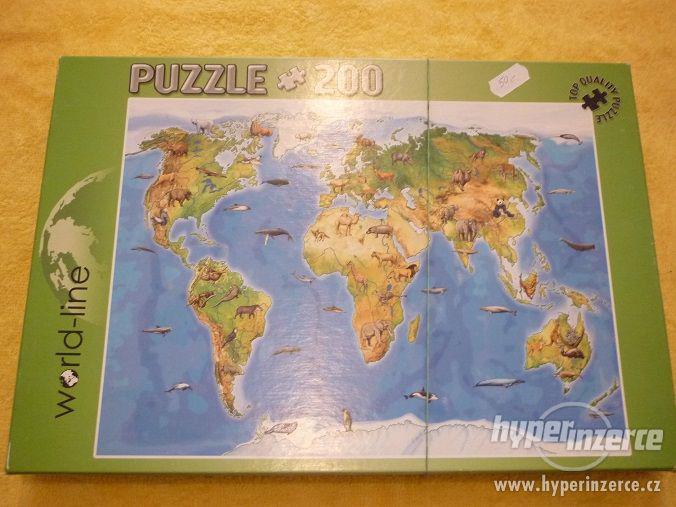 Prodám puzzle Světadíly,celkem 200 dílů, cena jen 50,-Kč - foto 1