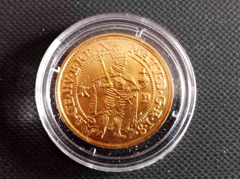 Miniražby historických mincí -  Matyáš  1 dukát 1616 pro Ury - foto 2