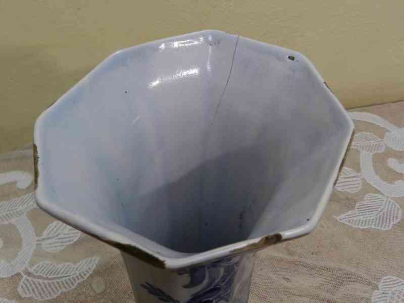 Stará malovaná Váza Delft Fajáns Holandsko 18st Značeno - foto 4