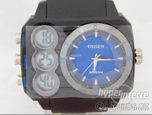 Pánské hodinky s LCD displejem Ohsen 50 m vodotěsné, - foto 5