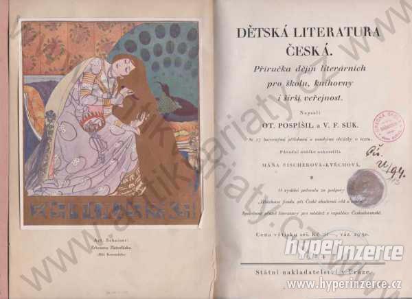 Dětská literatura česká Ot. Pospíšil V.F. Suk 1924 - foto 1