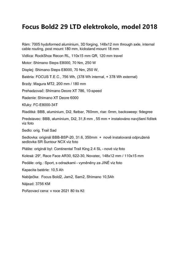 Elektrokolo Focus BOLD 2 29“ LTD vel. L, 3760 km - foto 4