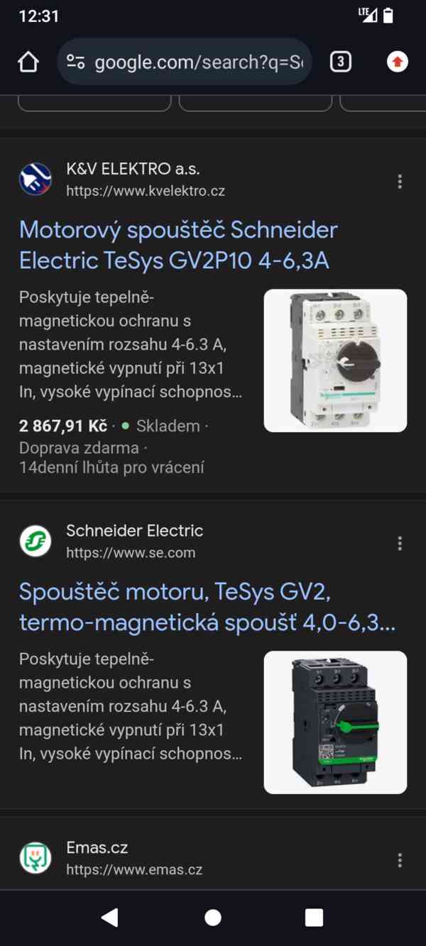 Motorová ochrana Schneider GV2-P14 6-10A - foto 2