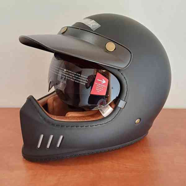 Moto přilba Black ROYALE SOLID Retro