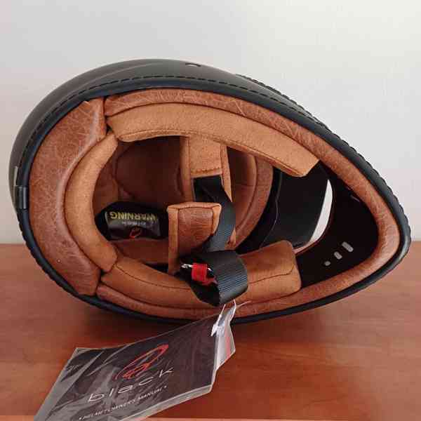 Moto přilba Black ROYALE SOLID Retro - foto 6