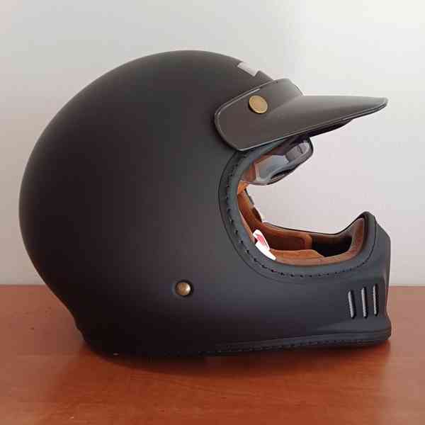 Moto přilba Black ROYALE SOLID Retro - foto 4