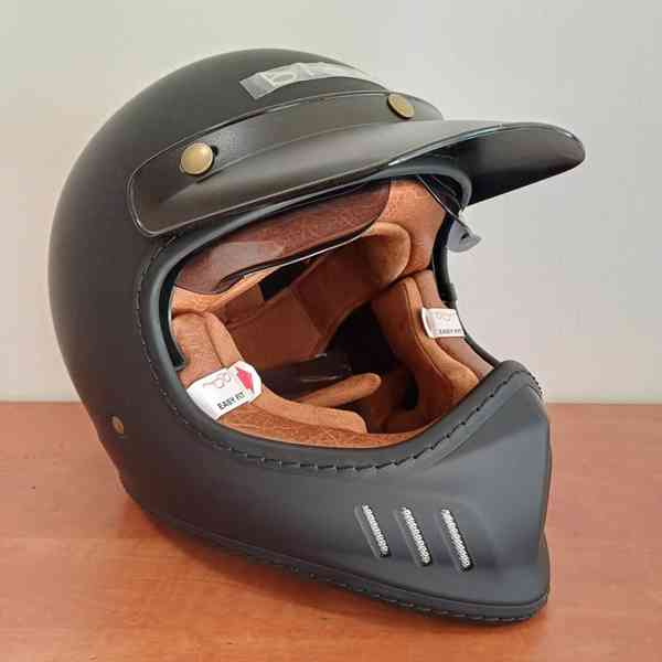 Moto přilba Black ROYALE SOLID Retro - foto 3