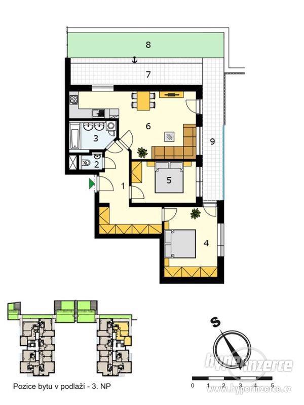 Prodej bytu 3+kk, 75,7 m2 + Balkon 9,7 m2, 3 NP, Praha 4 - foto 1