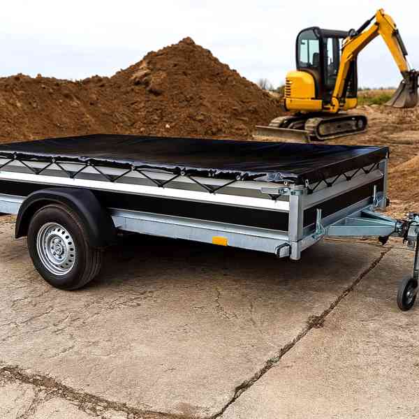 1300Kg brzděný přívěsný vozík 3,0m x1,50, svařovaný rám, DPH - foto 1