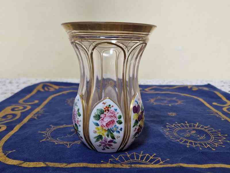Biedermeier Vázička Atelier Wilhelm Hoffmann Karlsbad - foto 4