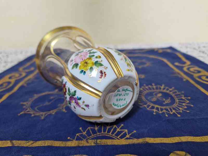 Biedermeier Vázička Atelier Wilhelm Hoffmann Karlsbad - foto 8