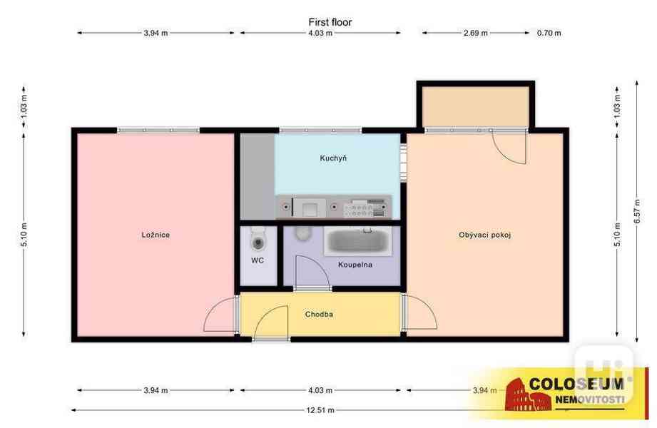 Brno - Modřice, DB 2+1, 61 m2, balkon, rekonstrukce – byt - foto 5