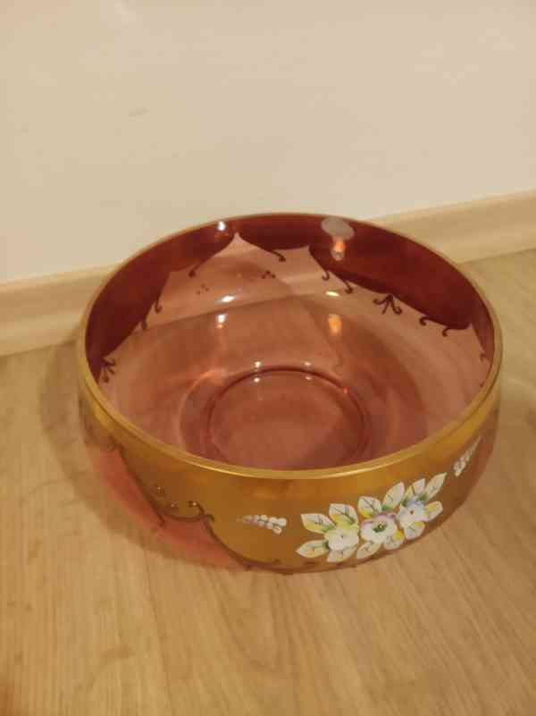 Růžové borské sklo - mísa - foto 2