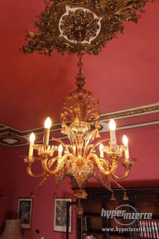 Velký benátský lustr - murano. Funkční - foto 4