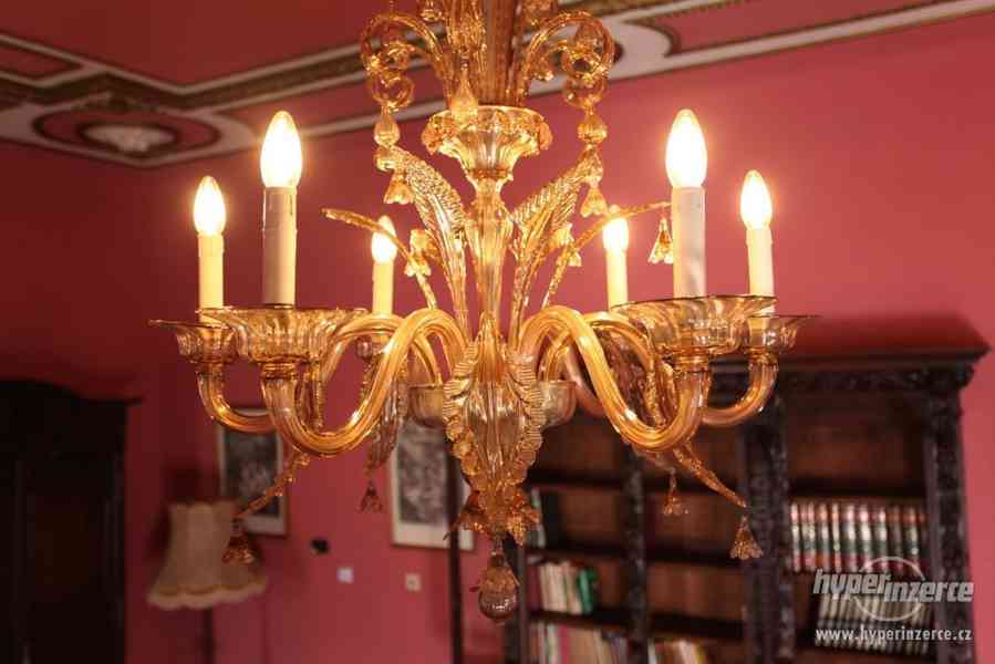 Velký benátský lustr - murano. Funkční - foto 5