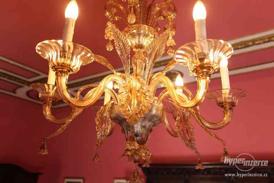 Velký benátský lustr - murano. Funkční - foto 6