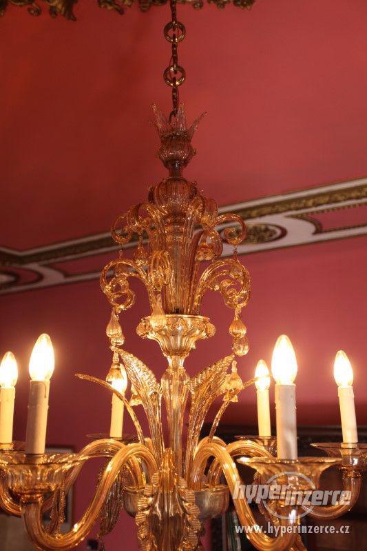 Velký benátský lustr - murano. Funkční - foto 13