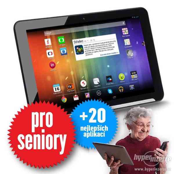 10" Lifetab - Tablet pro seniory, 20 předinstal. Aplikací - foto 1