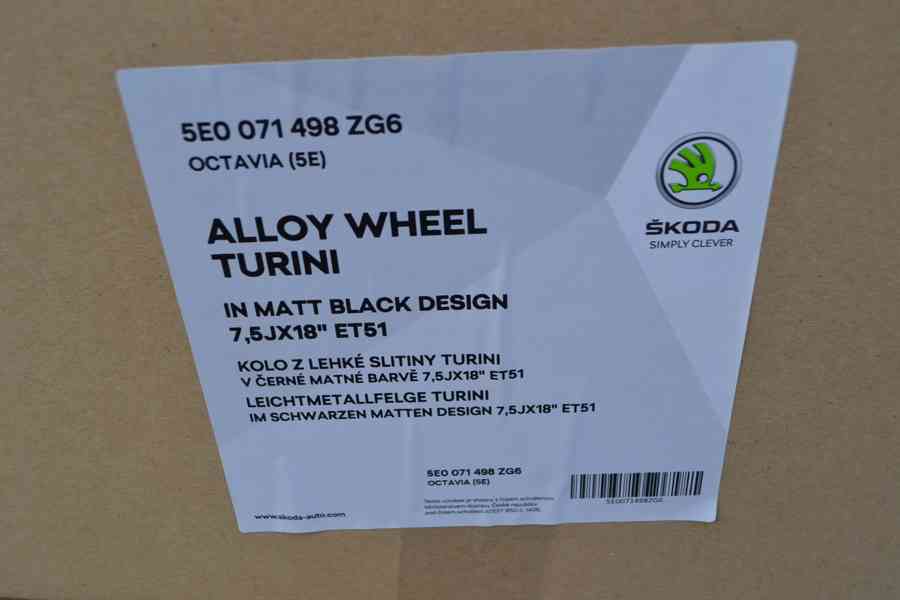 Škoda Octavia III – NOVÉ 18 Alu disky 7Jx18 ET51, black,  - foto 3