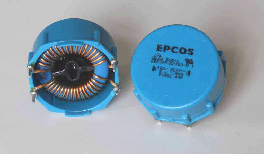 kompenzační indukčnost EPCOS 2x1.8mH / 10A / 250V - foto 1