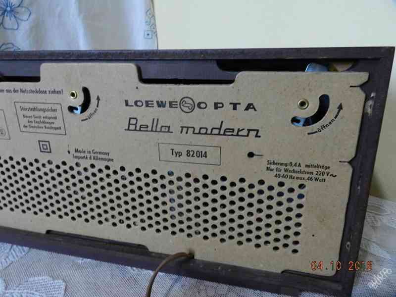 Rádio Loewe Opta Bella Modern 82014 Top Stav 1966 - foto 6