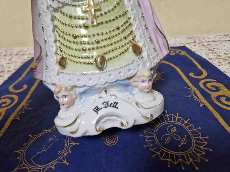 Nevídaná bohatě zdobená porcelánová Madona s Ježíškem - foto 2