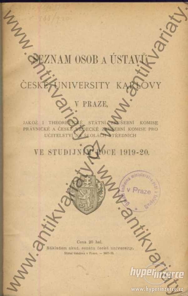 Seznam osob a ústavů University Karlovy v Praze - foto 1