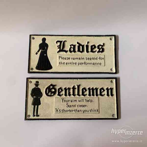 Označení wc - litinové cedulky gentlemen, ladies - foto 1