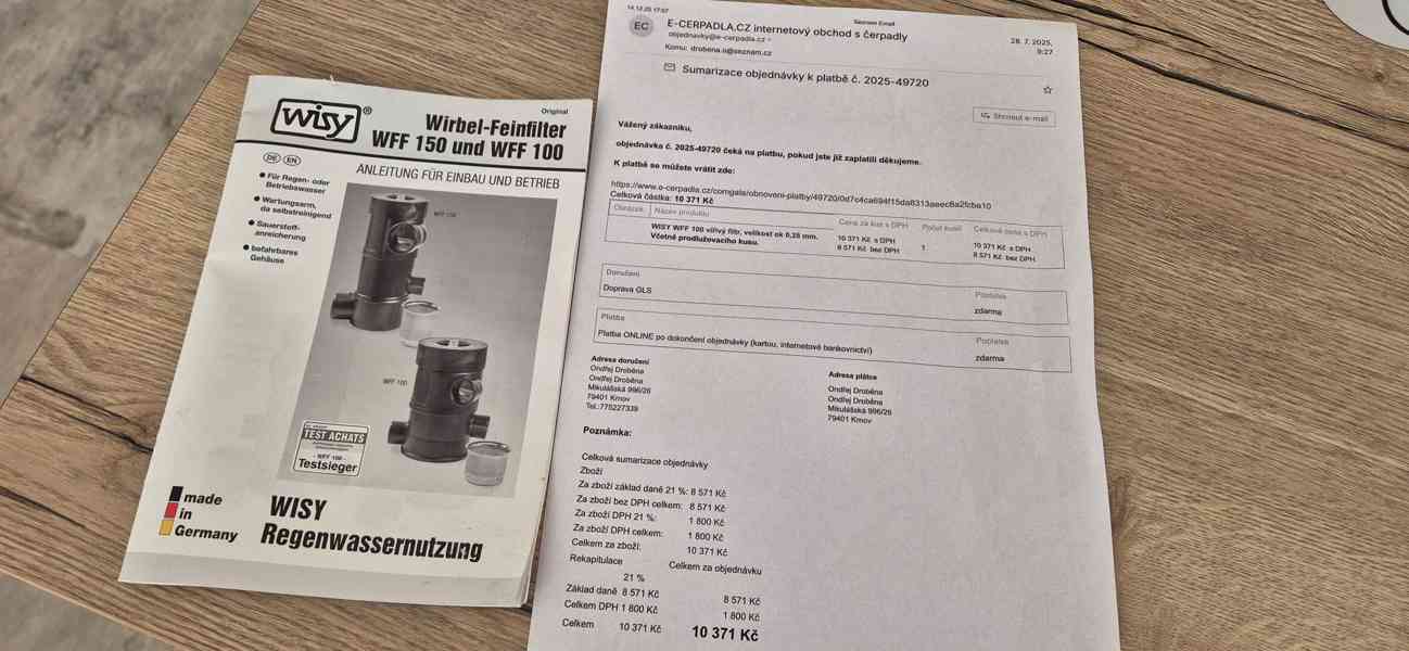 Vířivý filtr na dešťovou vodu - WISY WFF 100 - foto 6