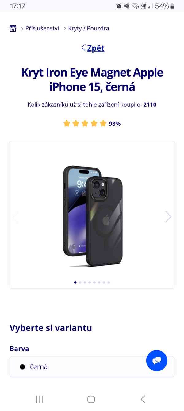 Apple iPhone 15, kryt Iron Eye Magnet, black, o2 - foto 4