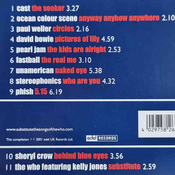 CD - SUBSTITUTE / The Songs Of The Who - foto 2