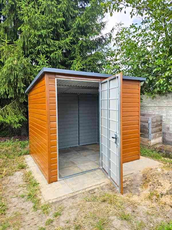 Zahradní domek 2,5x2m dveře světlý ořech Imitace dřeva TS840 - foto 4