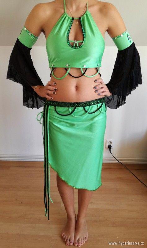 Prodám zelený kostým na orientální/břišní tance - saidi - foto 1