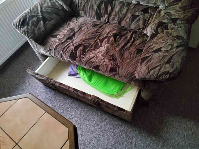 Rozkládací dvojkřeslo s květinovým vzorem - foto 2