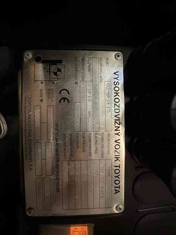 Vysokozdvižný vozík Toyota, 02-8FDF15 spalovací - foto 6