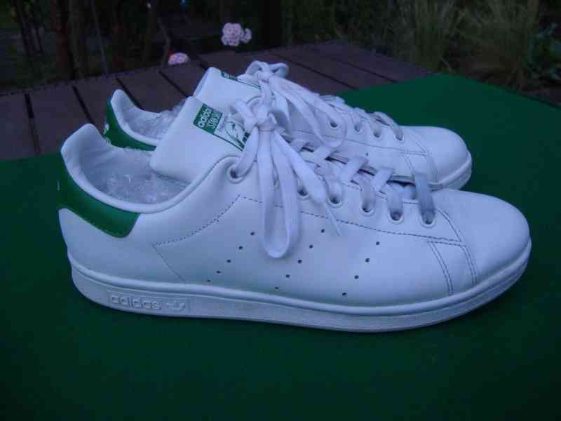 Boty tenisky Adidas bílé STAN SMITH bílé vel.44 pěkný stav - foto 2