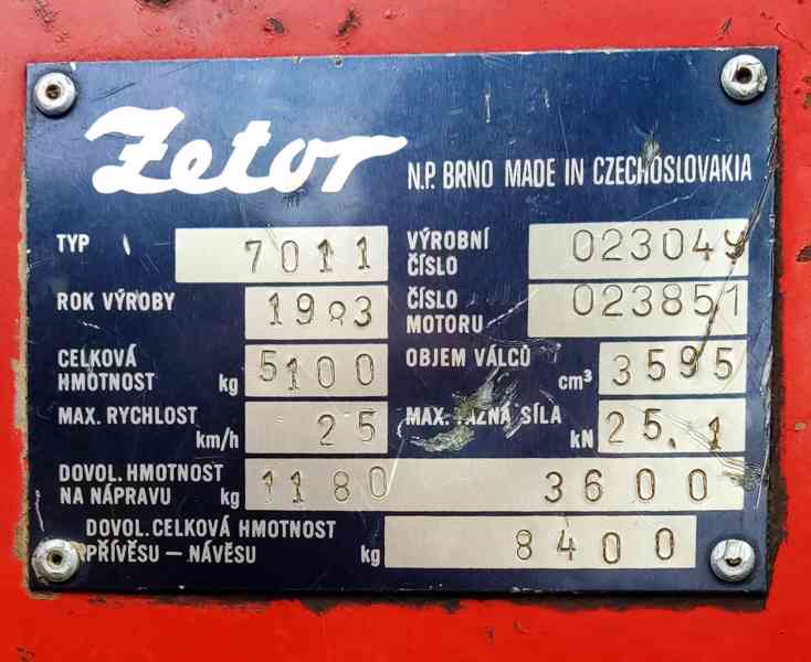 Traktor Zetor 7011 - foto 10