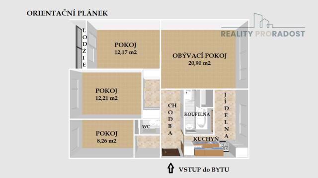 Prodej bytu 4+1, 84 m2, s lodžií a sklepem, ul. Dlouhá, Olomouc - Lazce ...