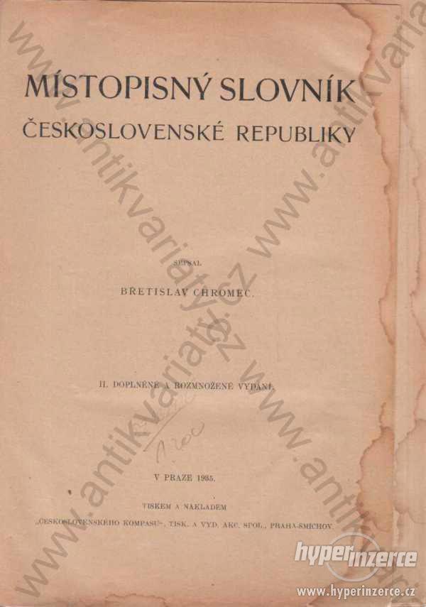 Místopisný slovník Československé republiky 1935 - foto 1