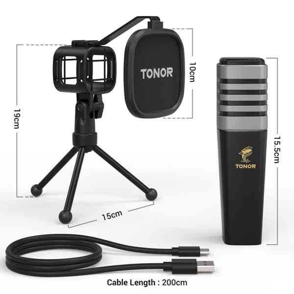 🎤 USB mikrofon TONOR TC30 – jako nový, pouze rozbalený 100% - foto 2